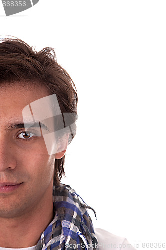 Image of half face of portrait of a handsome young man