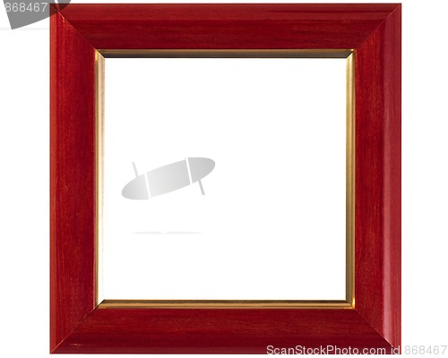 Image of Red and gold-rimmed wooden frame