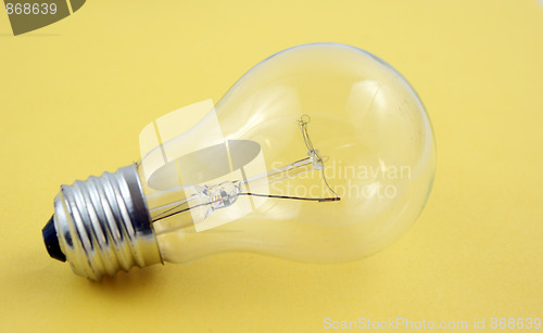 Image of lightbulb isolated on yellow