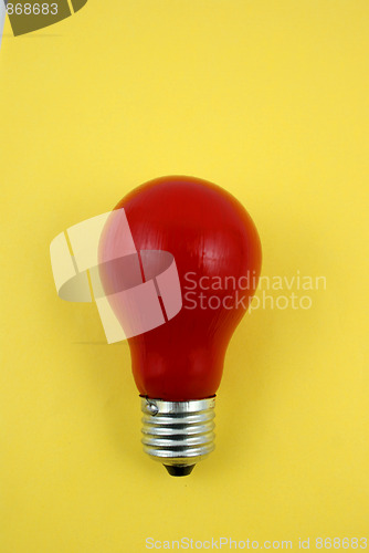 Image of red lightbulb isolated