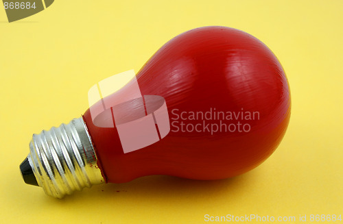 Image of red lightbulb isolated