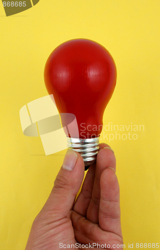 Image of red lightbulb isolated