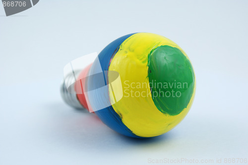 Image of colorful lightbulb isolated