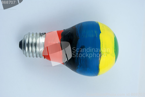 Image of colorful lightbulb isolated
