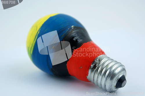 Image of colorful lightbulb isolated