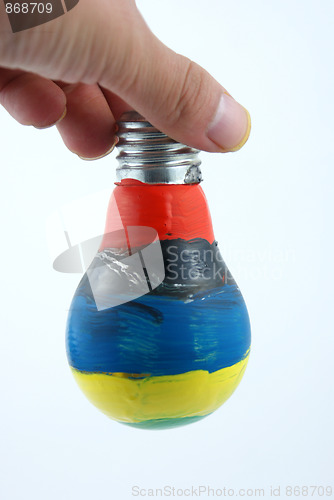 Image of colorful lightbulb isolated
