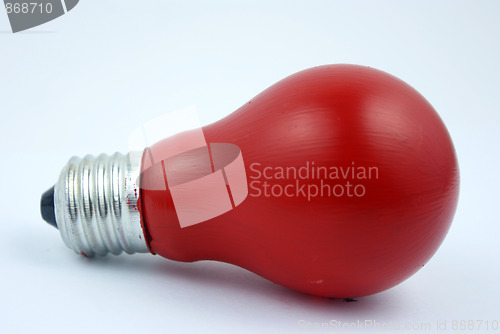 Image of red lightbulb isolated