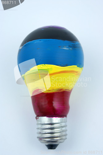 Image of colorful lightbulb isolated