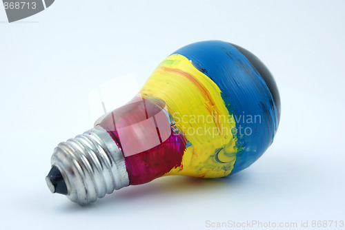 Image of colorful lightbulb isolated