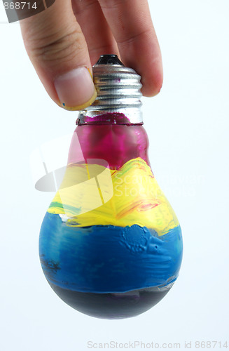 Image of colorful lightbulb isolated