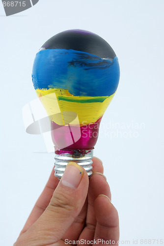 Image of colorful lightbulb isolated