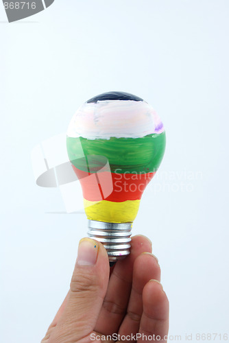 Image of colorful lightbulb isolated