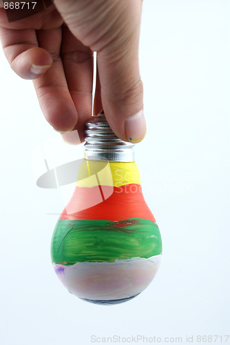 Image of colorful lightbulb isolated