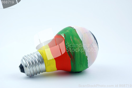 Image of colorful lightbulb isolated