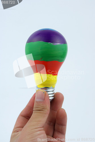 Image of colorful lightbulb isolated