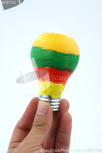 Image of colorful lightbulb isolated