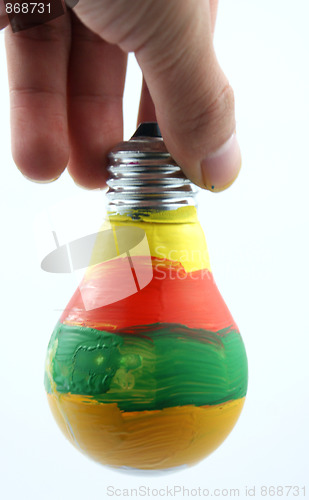 Image of colorful lightbulb isolated