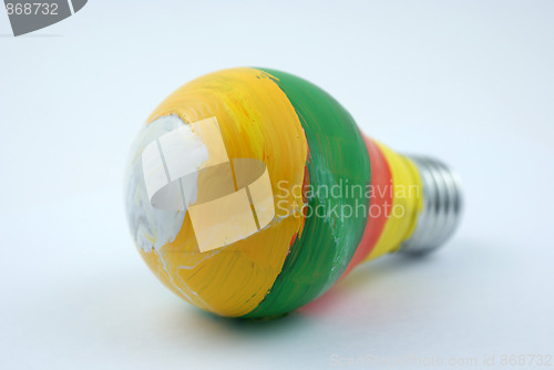 Image of colorful lightbulb isolated