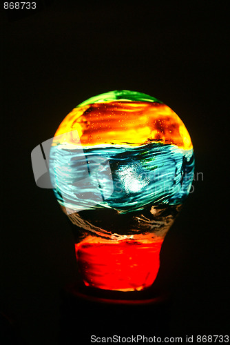 Image of colorful light bulb isolated