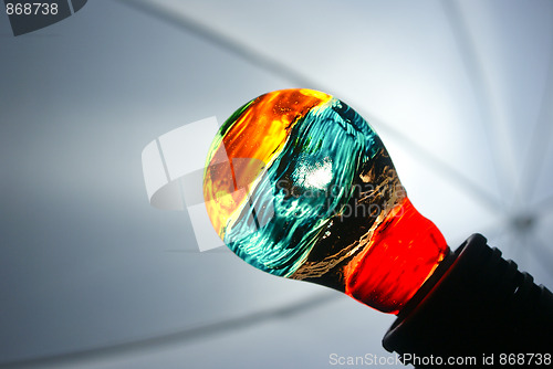 Image of colorful light bulb isolated