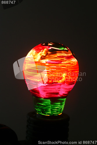 Image of colorful light bulb isolated