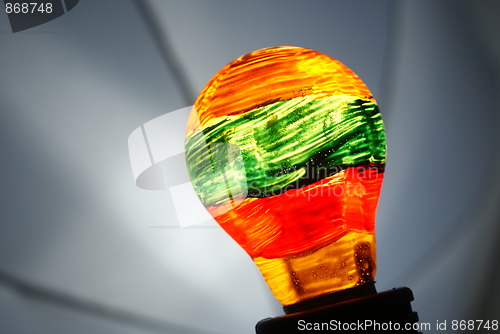 Image of colorful light bulb isolated