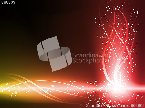 Image of Red an Yellow Colorful Glowing Lines Background.