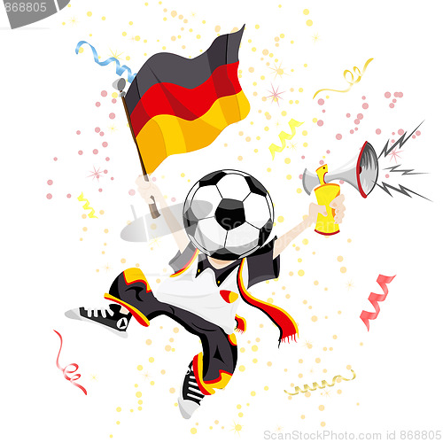 Image of German Soccer Fan with Ball Head