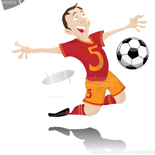 Image of Soccer Player Celebrating Goal. 