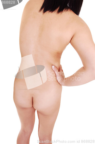 Image of Naked girl with back pain.