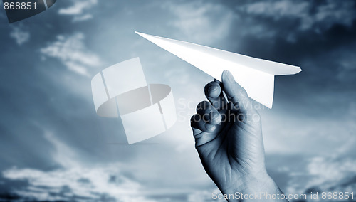 Image of throwing a paper plane..