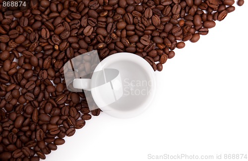 Image of Cappuchino cup with beans