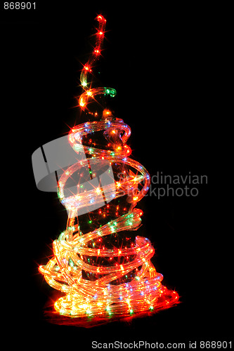 Image of xmas tree from the lights
