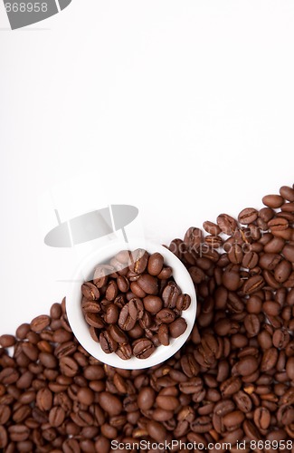 Image of Cappuchino cup with beans