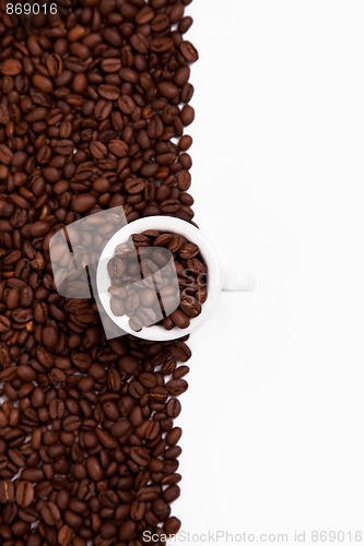 Image of Cappuchino cup with beans