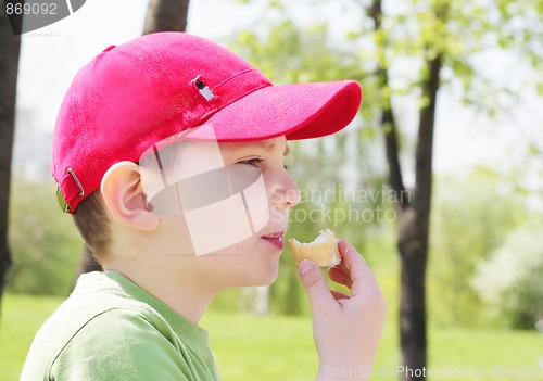 Image of Boy eating ice-cream