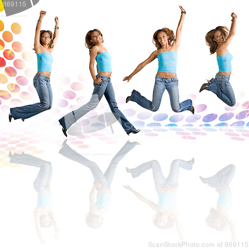 Image of Woman Dancing and Jumping