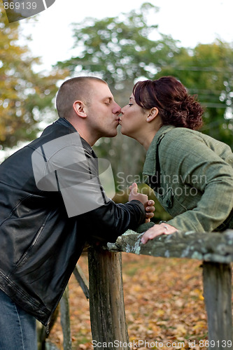 Image of Young Couple Kissing