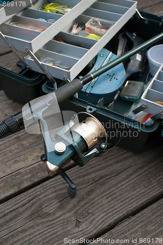 Image of Fishing Rod and Tackle Box