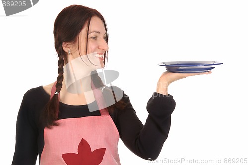 Image of housewife holding empty plate