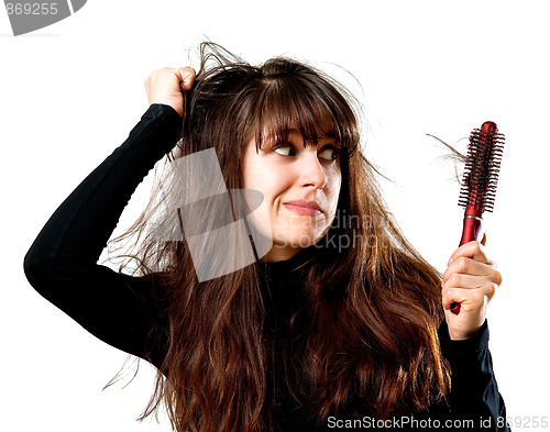 Image of Woman having a bad hair day