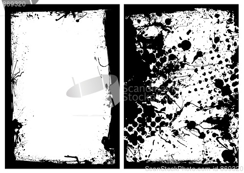 Image of ink grunge black splat border