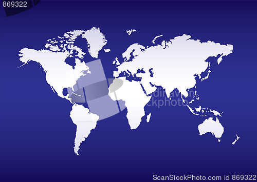 Image of world map blue ocean