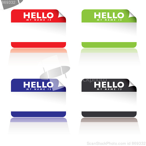 Image of hello my name is
