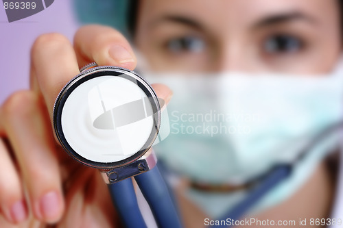 Image of Young doctor with stethoscope.