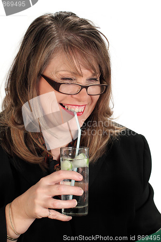 Image of Businesswoman With Drink
