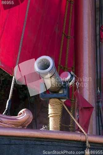 Image of Close up on a Pirate Ship Cannon