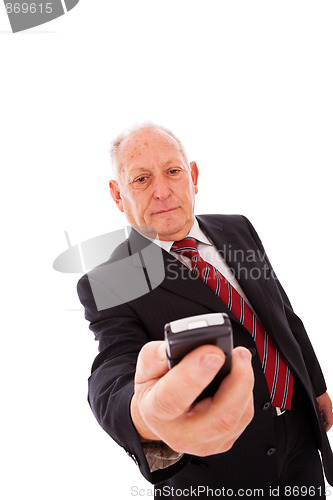 Image of Senior sending a sms