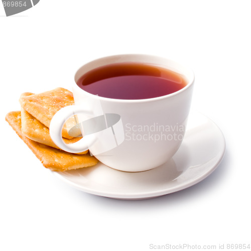 Image of cup of tea and some cookies