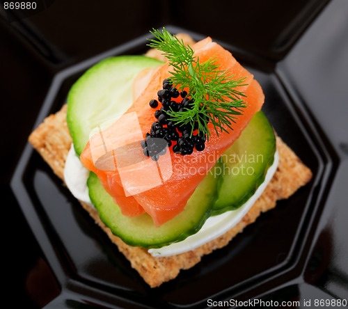 Image of Caviar and Salmon Canape